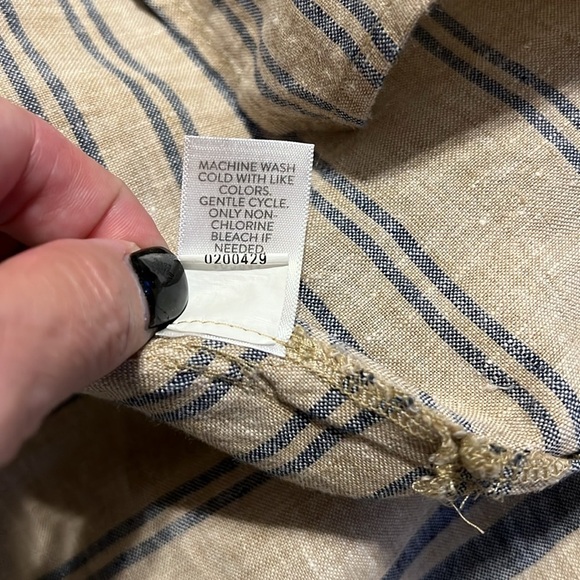 Purejill linen size small sleeveless 100% linen dress with pockets & side slits - Picture 12 of 16